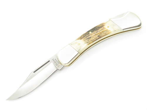 Vtg NOS Seizo Imai Imax Seki Japan Stag 4.25" Folding Hunter Lockback Knife