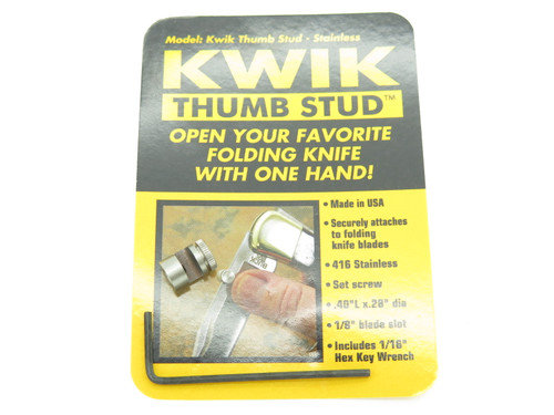 Kwik Thumb Stud USA Stainless Folding Hunter Knife Blade Making Part