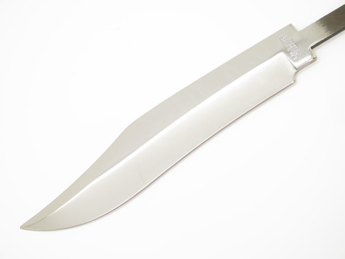 Vtg C Jul Herbertz 108020 Mirror 8" Curved Bowie Fixed Knife Making Blade Blank