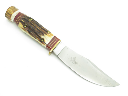Vtg Marbles Gladstone Hubertus Solingen Stag Woodcraft Fixed Blade Hunting Knife