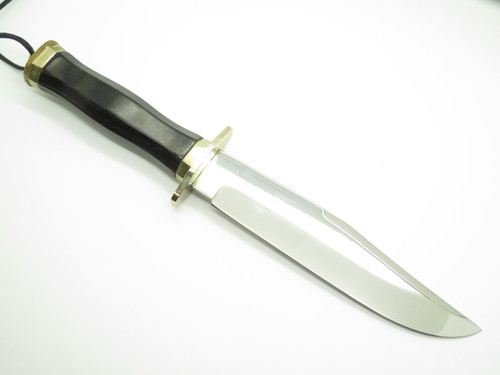 Vtg Linder Contour 8 Solingen Germany Blue Wood Fixed Blade Hunting Bowie Knife