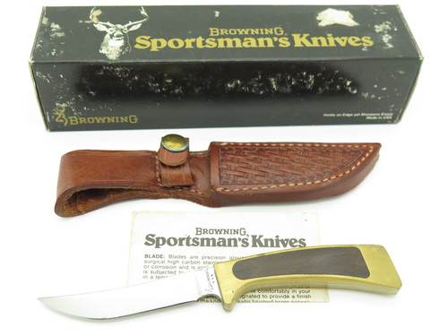 Vtg c. 1980 Browning USA Sportsman 3518210 Tracker Fixed Blade Hunting Knife