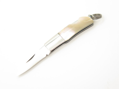 Inagaki Seki Japan Miniature Keychain Abalone Pendant Folding Lockback Knife