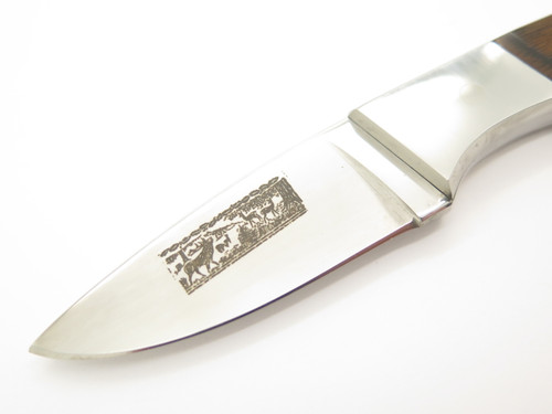Vtg Animal Scene (Hattori) Seki Japan Snall Stainless Fixed Blade Hunting Knife