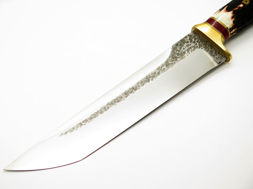 Hiroshi Suzuki Japan Custom Big 14" Tanto Stag Fixed VG-10 Damascus Hunter Knife