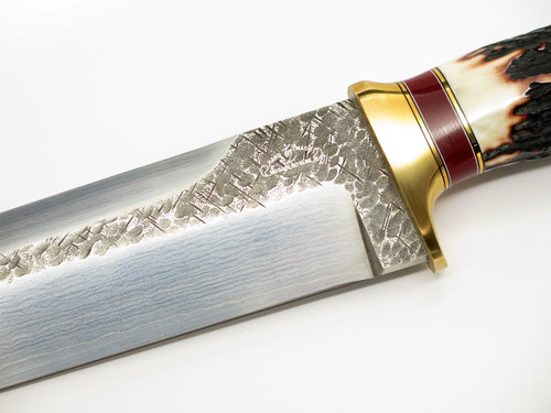 Hiroshi Suzuki Japan Custom Big 14" Tanto Stag Fixed VG-10 Damascus Hunter Knife