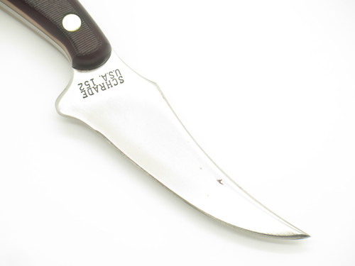 Vtg Schrade Old Timer 152 USA Sharpfinger Fixed 3.75" Blade Knife