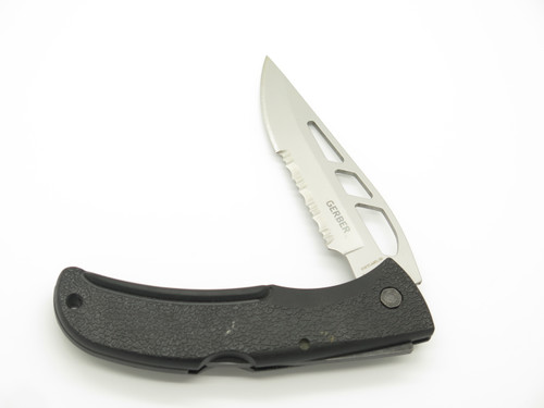 Vtg Gerber Portland OR USA 0870214I Part Serr Folding Hunter Lockback Knife