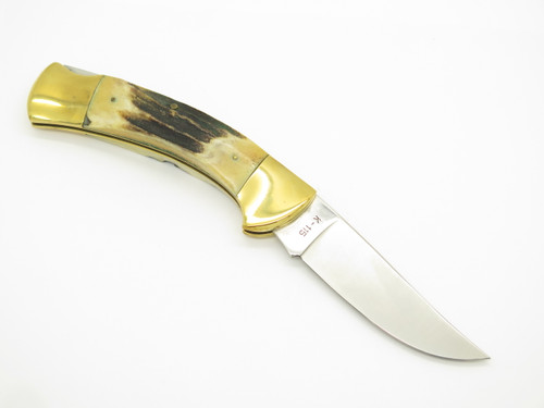 Vtg 1978-82 Parker Brothers Seki Japan Curvy Stag Folding Hunter Knife