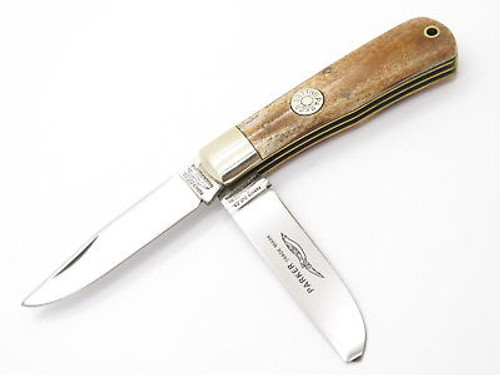 Vtg Parker Seki Japan Bone Small Bullet Trapper Folding Pocket Knife