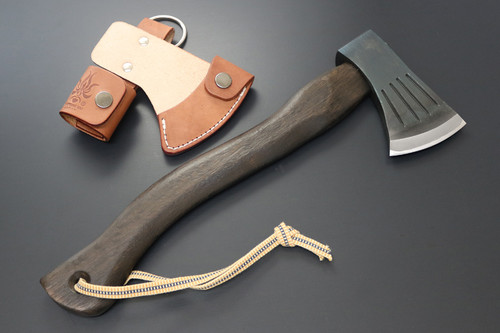 Kanetsune Knives Seki Japan KB-157 Danro Burned Wood Finish Handle Hatchet Axe