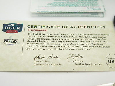 2010 Buck BCCI 0110RDSCC 110 S30V Paperstone Folding Hunter Knife Custom Limited