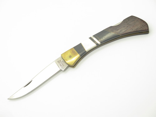 Vintage Camillus USA Sword Brand MOP Black Onyx Folding Lockback Pocket Knife