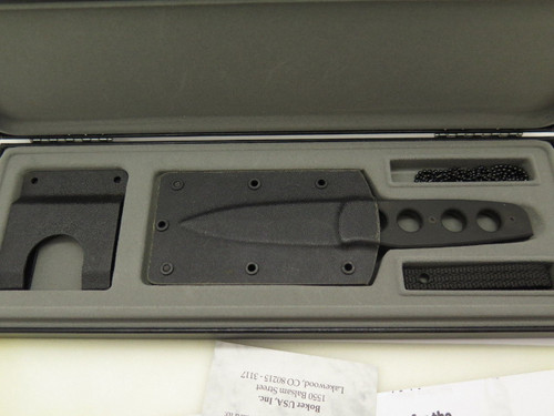 Vtg Boker 556-B Bud Nealy MCS Solingen Germany Fixed Blade Knife Black 440C G10