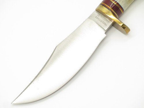 Vtg Hess Knifeworks Gladstone Michigan USA Stag Hunting Fixed 4.25" Blade Knife