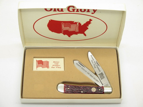 Vtg Boker United Old Glory Honor American Flag Folding Trapper Knife Limited