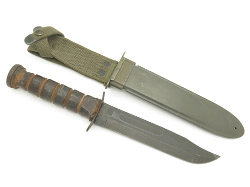 Vtg Robeson R.C.C USN Mark II WWII Navy Fixed Blade Fighting Knife & Scabbard