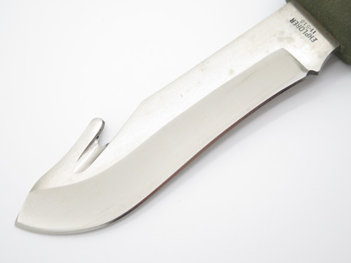 Vtg Explorer Fukuta Seki Japan Rubber AUS8 Fixed 5" Blade Guthook Hunting Knife