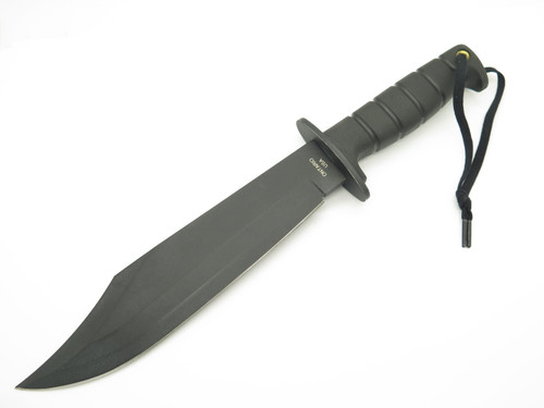 Vtg Ontario Spec Plus Raider Bowie SP-10 Survival Fixed Blade Bowie Knife Sheath