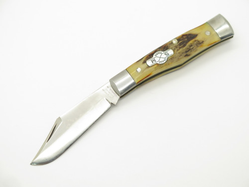 Queen Schatt & Morgan CPM-154 Stag Handle Large Folding Hunter Pocket Knife