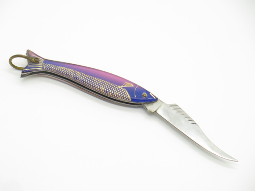 Vintage 1950s Yasuo Imai Seki Japan Pink/Blue Fish 3" Folding Pocket Knife