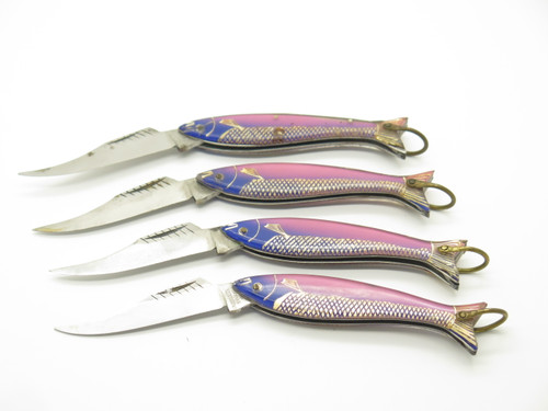 Vintage 1950s Yasuo Imai Seki Japan Pink/Blue Fish 3" Folding Pocket Knife