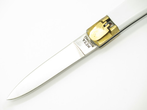 Vintage 1950s MESA Rostfrei Springer Automatic Yasuo Imai Seki Japan White 4.25" Folding Knife