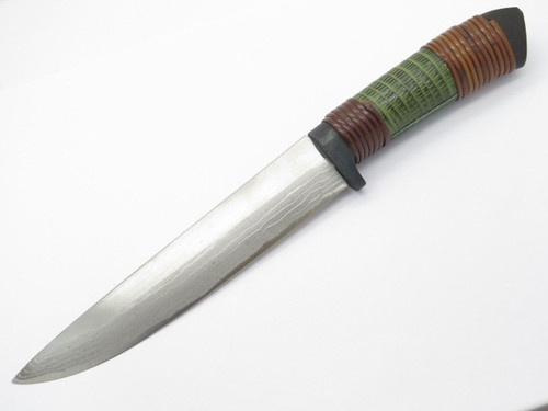 Takeshi Saji Snakeskin Japan Handmade Custom White Steel Damascus Fixed Knife