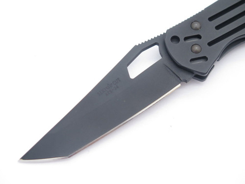 Vtg Seki Cut SC-143 Framelock Folding Pocket Knife ATS-34 Tanto G Sakai (Black)