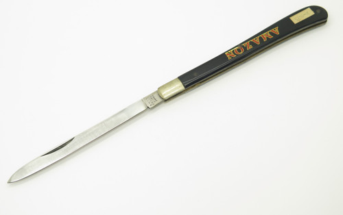 Vintage OMOR #625 Yasuo Amazon Proto Seki Japan Large Black 5.62" Folding Knife