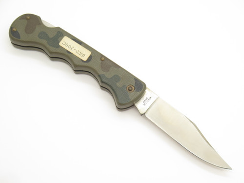 Vtg '80s Sharp P-940 Camo 4.5" Seki Japan Folding Hunter Pocket Lockback Knife