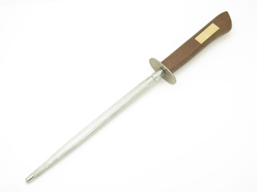 Vtg Steel Sharpening Rod K-90/N Japan 7" Wood Cutlery Kitchen Knife Stone