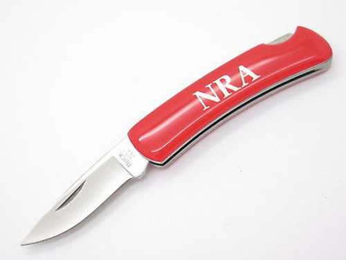 Vtg 1994 Buck 525 Gent Red NRA ILA Knight Folding Lockback Pocket Knife