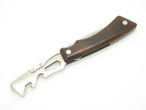 Vintage 1980s Outdoors World Seki Japan Folding Rotating Fixed Knife Multi Tool