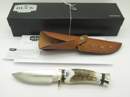 Buck 192 Vanguard ATS-34 Custom Shop Elk Stag Fixed Blade Hunting Knife