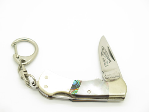 Vintage National Blade Japan Abalone Pearl 2.25" Folding Pocket Keychain Knife