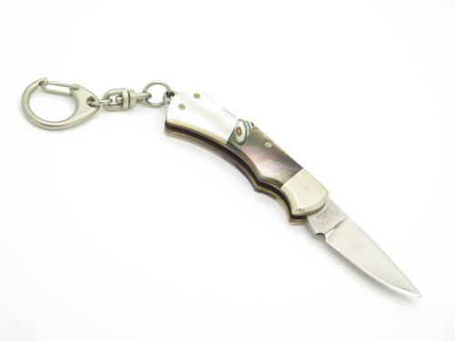 Vintage National Blade Japan Abalone Pearl 2.25" Folding Pocket Keychain Knife