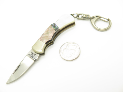 Vintage Explorer Seki Japan P-21/S Abalone Pearl 2.25" Folding Keychain Knife