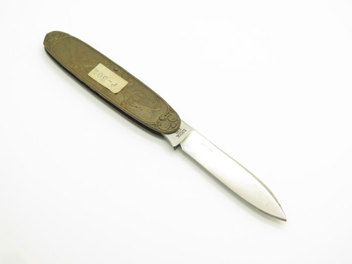 Vintage 78-82 Parker Brothers Prototype Seki Japan Brass Horse Folding Knife