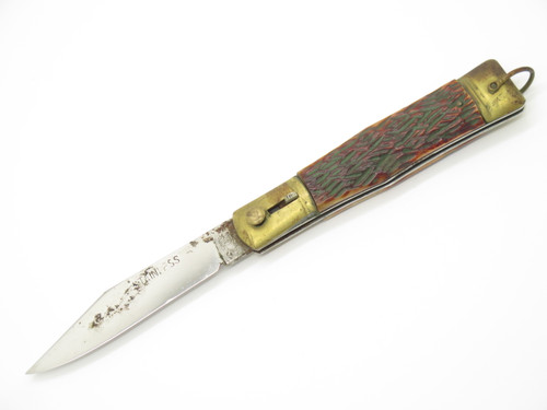 Vintage 1950s Kawamura Made Japan 4.5" Automatic Switchblade Folding Knife