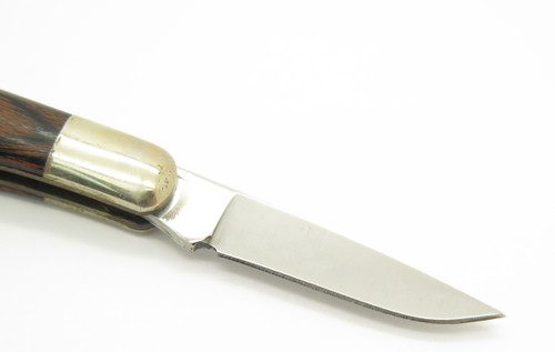 Vintage Virginia Rostfrei Seki Japan Small Wood 2" Folding Lockback Pocket Knife