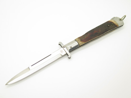 Vintage 1960s E. A. Co. Seki Japan 5" Stag Folding Swing Guard Pocket Knife