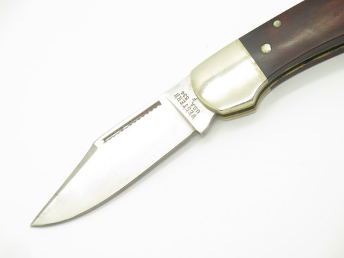 Vintage Western Cutlery 534 Wood Handle Folding Hunter Lockback Knife