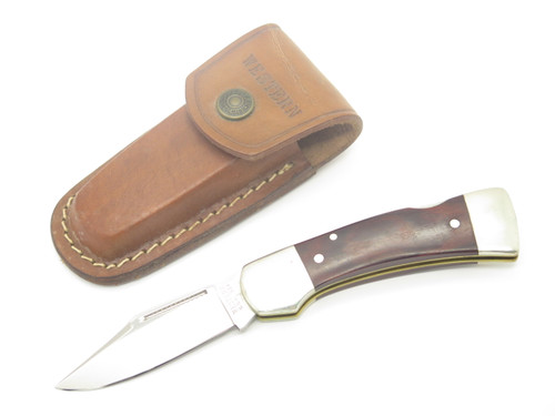 Vintage Western Cutlery 534 Wood Handle Folding Hunter Lockback Pocket Knife