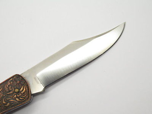 Vtg Parker Custom Seki Japan Renaissance Copper Scroll Folding Knife