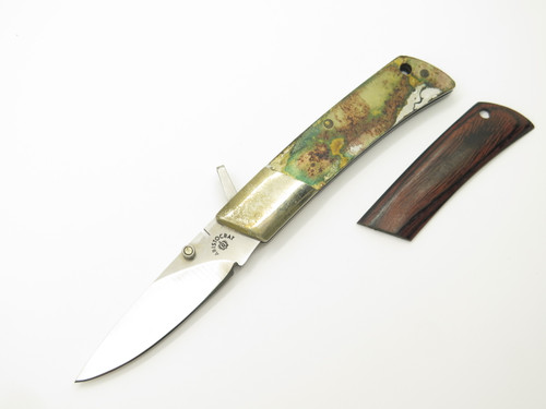 Vtg Aristocrat Majestic Seki Japan AUS-8 Wood 3.5" Folding Pocket Knife (Blem8)