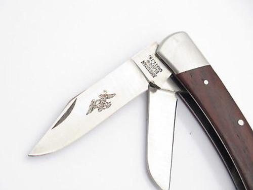 Vtg American Blade Parker Seki Japan Wood Handle Folding Pocket Knife