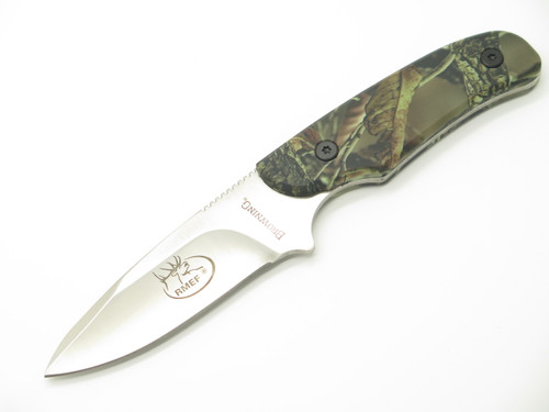 Browning 42 Elk RMEF 7" Fixed Camo Handle Stainless Hunting 4 Knife Set Combo