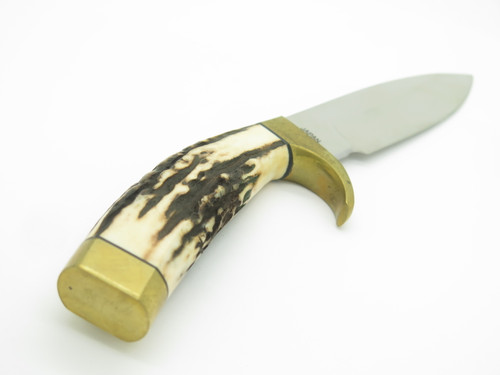 2002 Kershaw Seki Japan Elk RMEF Limited Stag Fixed Blade Hunting Knife in Case