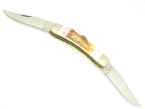 Vintage 1980s Parker Imai Seki Japan K236 Bone Folding Pocket Lockback Knife - C